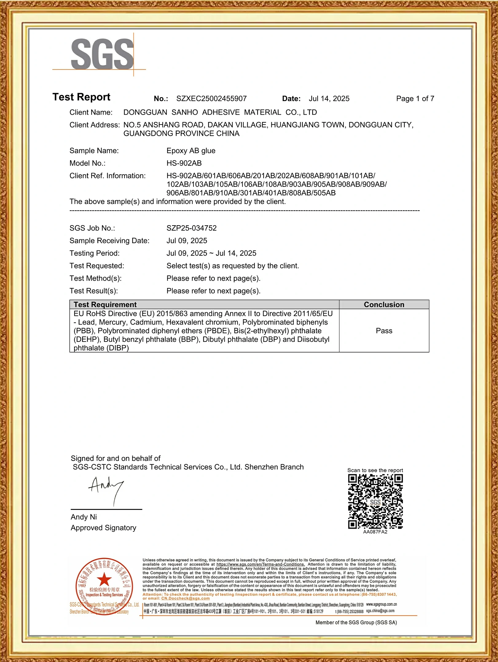 ROHS-Epoxy AB Adhesive