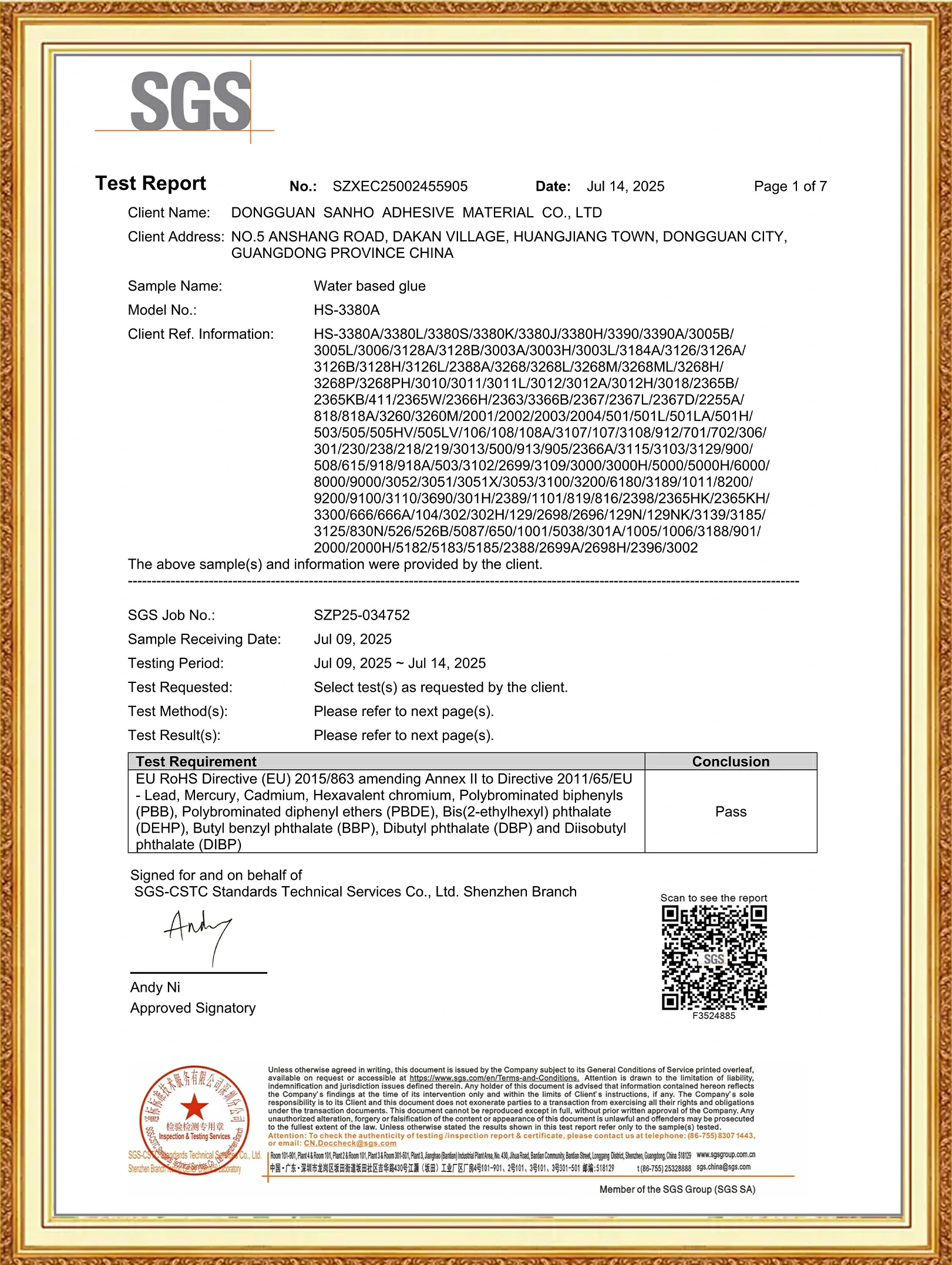 ROHS-Water-based Adhesive
